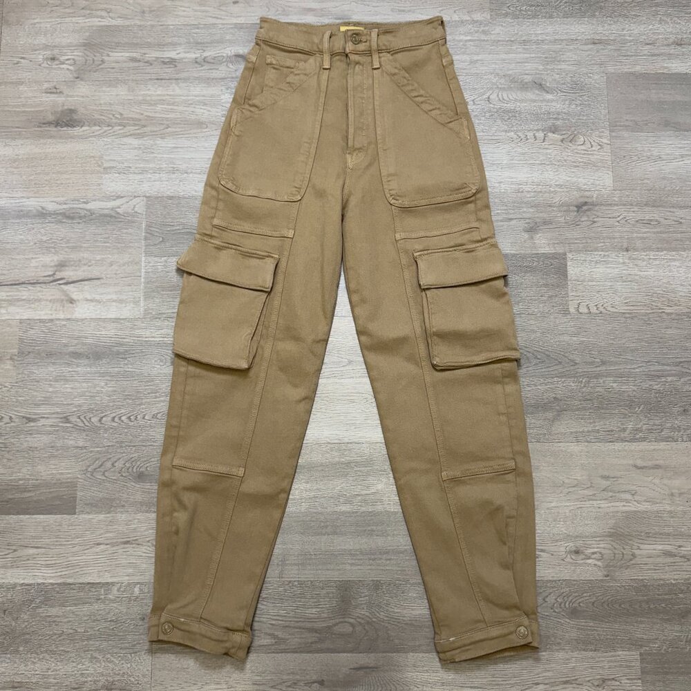 Mother The Curbside Cargo Flood High Waist Pants Prairie Sand Size 26 Womens
